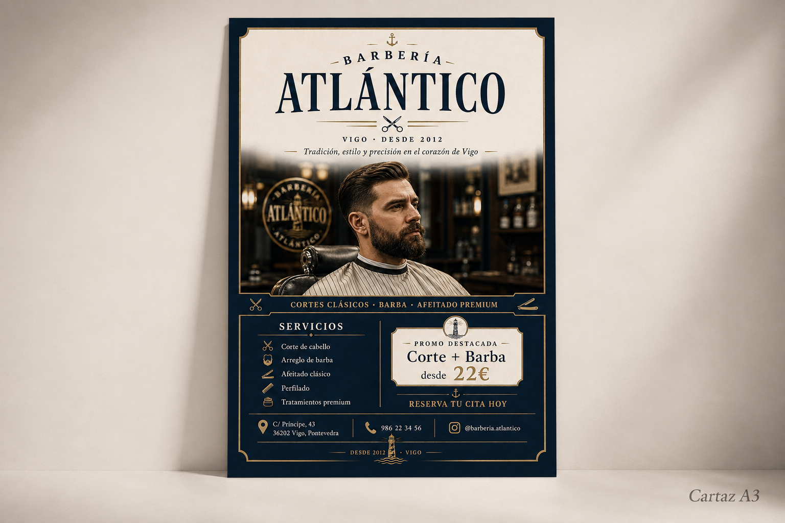 Flyer A3 - Barbería Atlántico