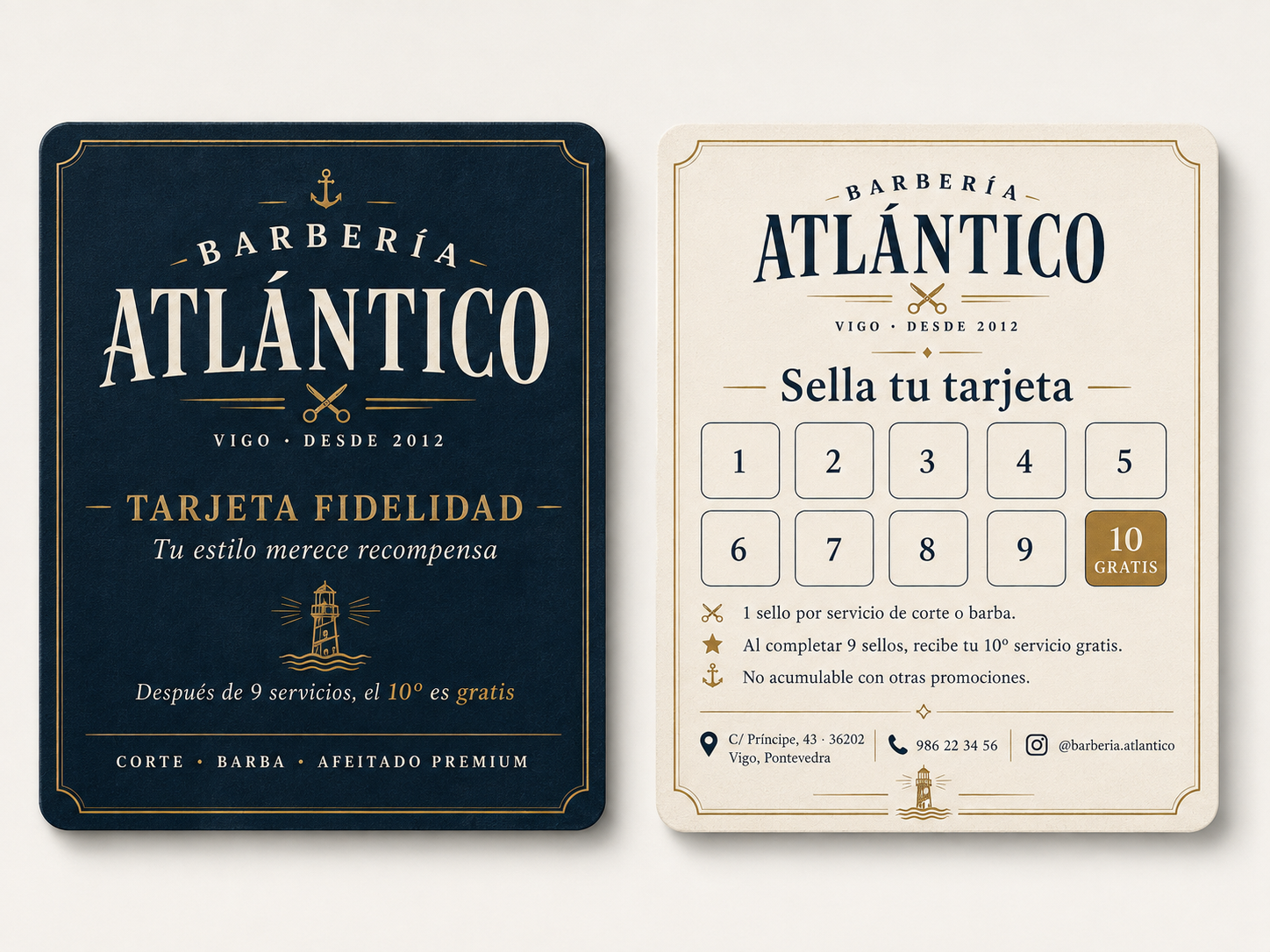 Tarjeta de fidelidad - Frente y reverso
