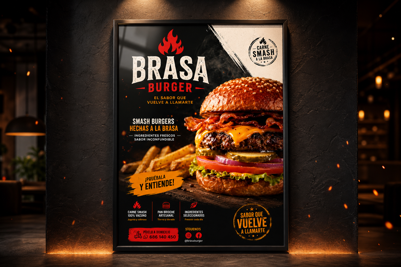 Cartaz A3 - Brasa Burger